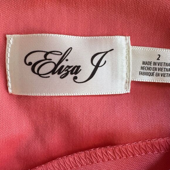 Eliza J Dress Size 2 Coral & White Balletcore Lace Coquette Boho Fringe Roaring - Picture 10 of 13